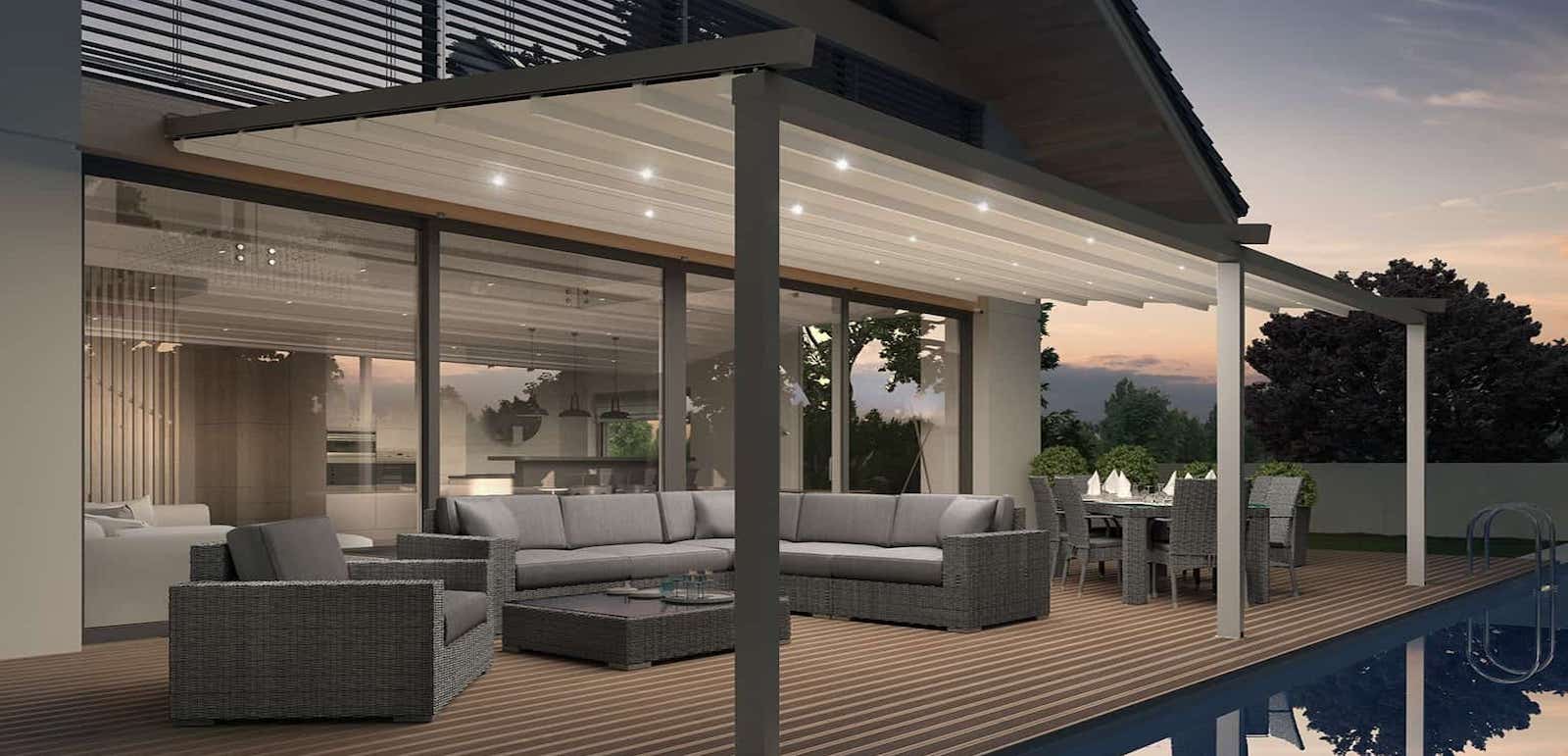 Hliníková pergola se stahovací střechou