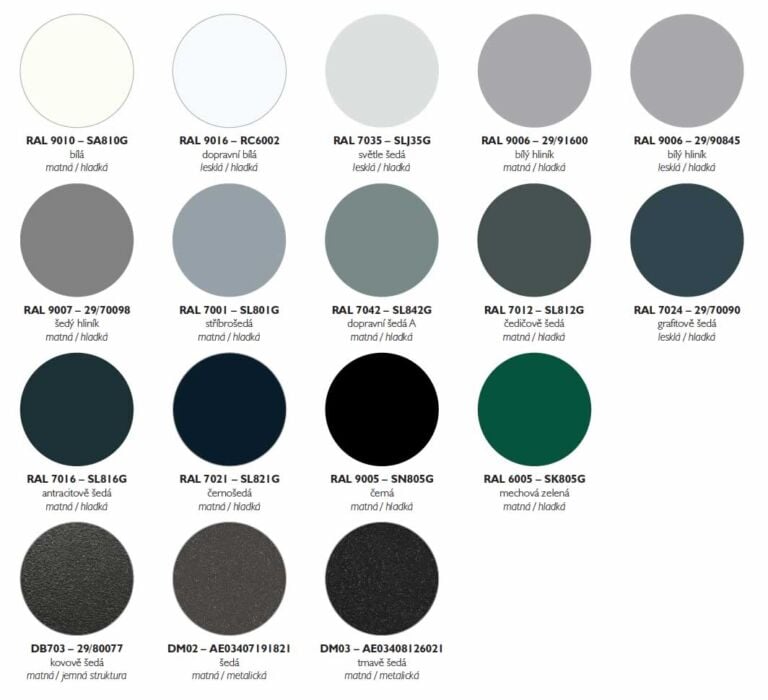 ZIP screenové rolety barvy TREND ZIP screenové rolety barvy TREND