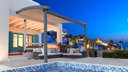 Posuvná hliníková pergola BRAVO - zastřešení terasy Pergola BRAVO se stahovací střechou