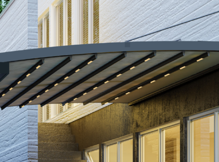 Posuvná hliníková pergola OMEGA - zastřešení terasy Pergola OMEGA se stahovací střechou