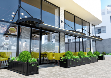 Posuvná hliníková pergola OMEGA - zastřešení terasy Pergola OMEGA se stahovací střechou